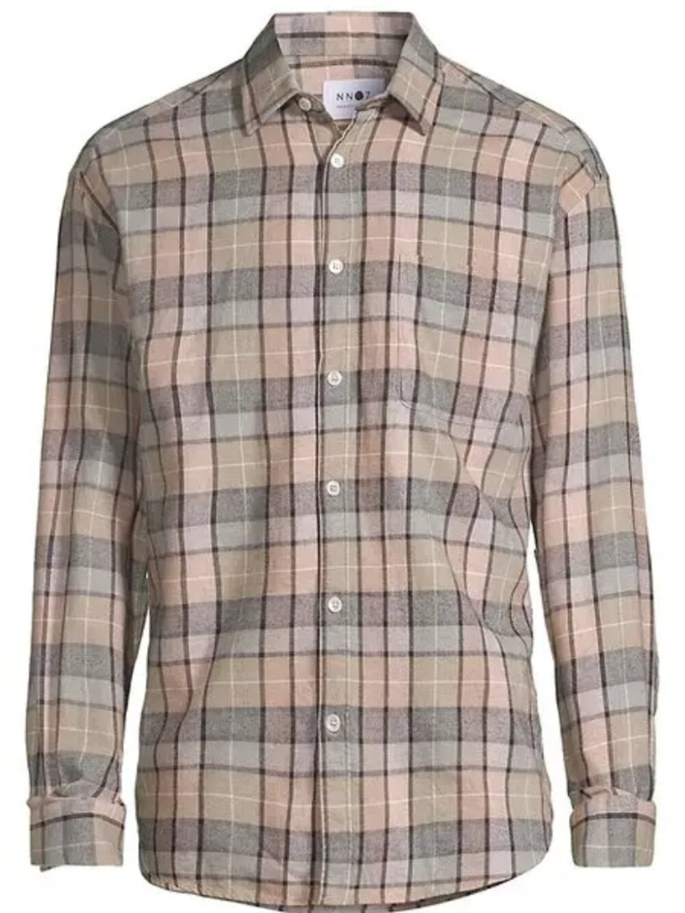 NN07 Deon Plaid Button-Up Shirt Grey Check Men’s M Made in Portugal